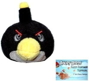 Angry Birds Plush Fuzzy Feather Toppers Black Bird (2 Inch) - Plush ...