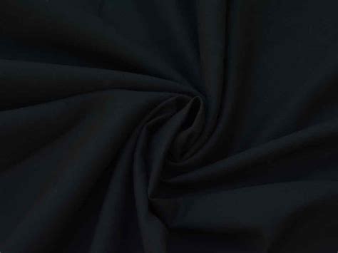 Jet Black Plain Glazed Cotton Fabric