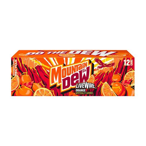 Buy Mountain Dew Live Wire Orange Soda, 12 fl oz Cans, 12 pk from ...