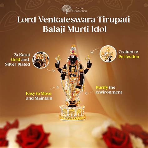 Gold & Silver Plated Tirupati Balaji Idol Sri Venkateswara – Veda ...