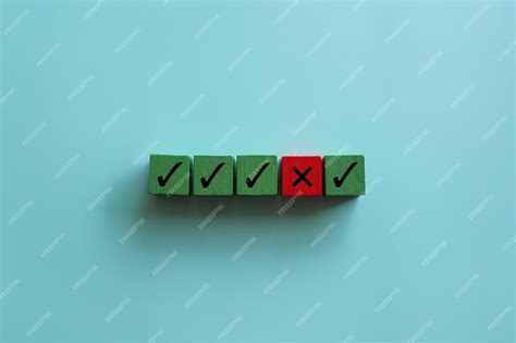 Wooden cubes with right and wrong icon violation contract terms ...