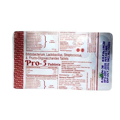Pro-5 | Bifidobacterium, Lactobacillus, Streptococcus, & Fructo ...