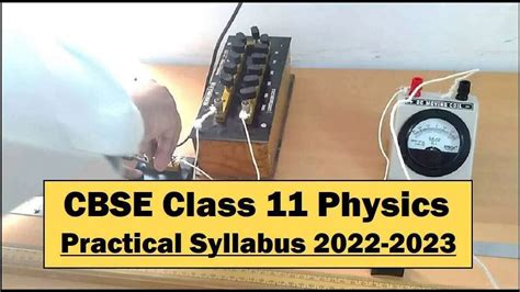 CBSE Class 11 Physics Practical Syllabus 2022-2023: Download List of ...