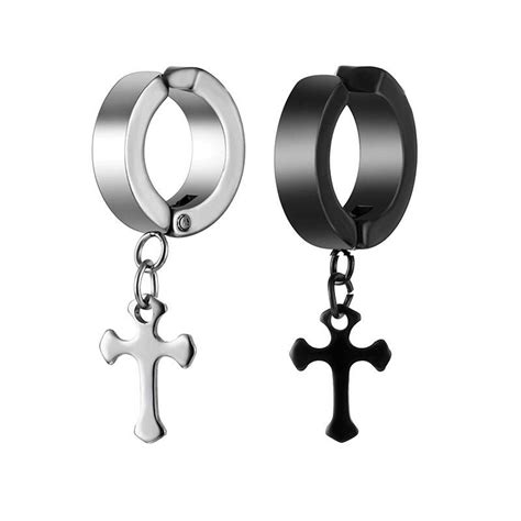 Faith Cross Men's Earring