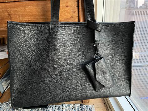 Onyx Tote / Black Leather Work Bag / Large Black Leather Tote Bag ...