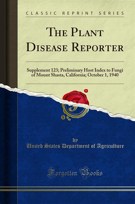 Buy The Plant Disease Reporter: Supplement 123; Preliminary Host Index ...