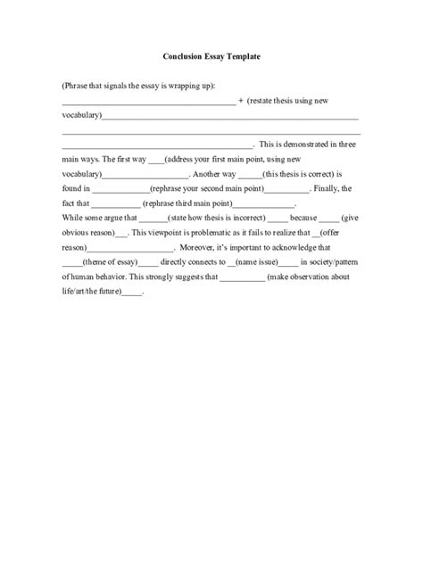 Image result for Conclusion Template for Assignment