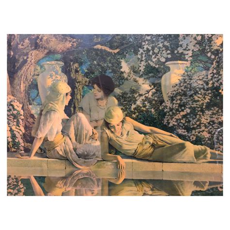 1920s Maxfield Parrish "Daybreak" Figurative Lithograph Print in Wood ...