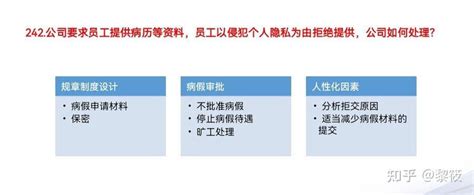 公司要求员工提供病历等资料，员工以侵犯个人隐私为由拒绝提供，公司如何处理？ - 知乎