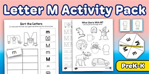 Letter M Worksheet and Activity Pack for PreK-K