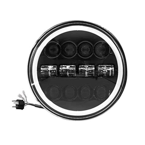 HJG 7 Inch 12 LED Full Ring Headlight Fitting Headlight Compatible wit ...