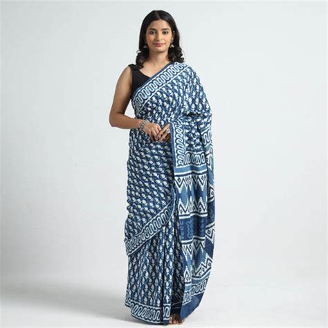 Bagru Print Sarees - Buy Bagru Hand Block Print Sarees Online | iTokri ...