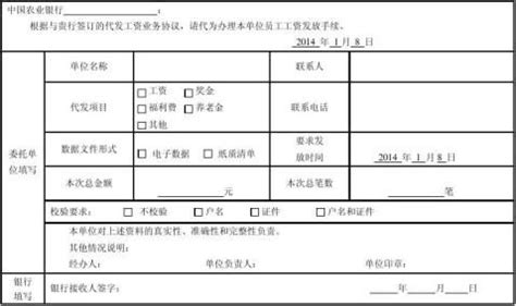 【中国农业银行代发工资业务申请单】范文118
