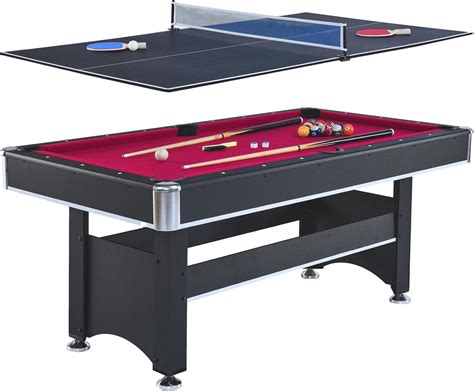 2 in 1 Pool and Table Tennis Multi Game Table, 6-Foot Modern Billiards ...