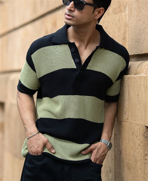 Green And Black Stripe T-Shirt – Powerlook