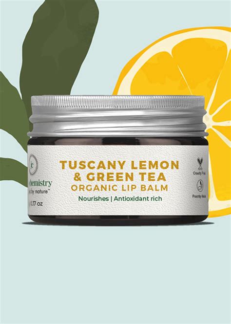 Get Organic Tuscany Lemon & Green Tea Lip Balm -For Tanned & Chapped ...