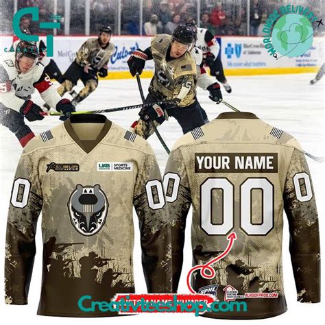 Birmingham Bulls Military Night 2025 Special Hockey Jersey - Creativteeshop