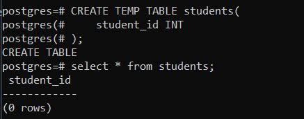 Image result for PostgreSQL Temporary Table
