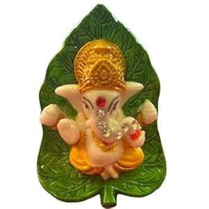 Buy Metal Lord Ganesha on Leaf,Metal Pan Patta Ganesh Decorative Wall ...