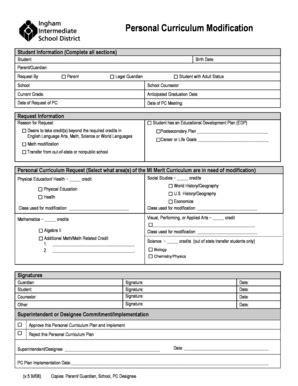 Fillable Online inghamisd Student Information Complete all sections ...