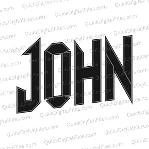 Personalized "John" Text Graphic - Stylish PNG Design – Quick Digital Files