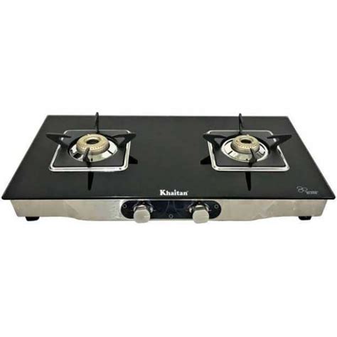 Khaitan CRYSTA Glass Manual Gas Stove (2 Burners) Price in India, Specs ...