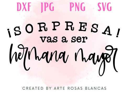 Sorpresa Vas A Ser Hermana Mayor svg / Spanish svg / Baby - Etsy España