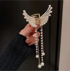 DN Creation Set of 1 Crystal Rhinestone Gold Butterfly Pearl Tassel ...