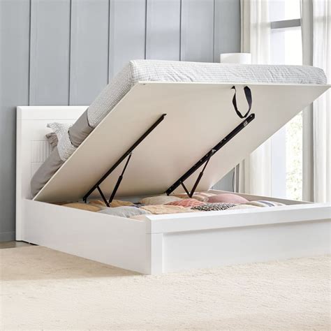 Buy Helios Spacewood Kosmo Arctic King Bed with Hydraulic Storage ...