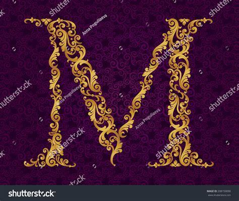 Image result for M Victorian Script