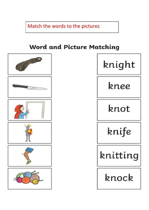 words start with kn worksheet | 2nd grade spelling words, 2nd grade ...