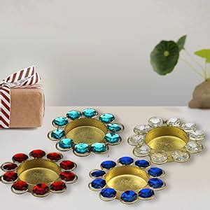 Buy ITOS365 Cast Iron Diwali Diyas Candle Holder, Pack of 4 Online at ...
