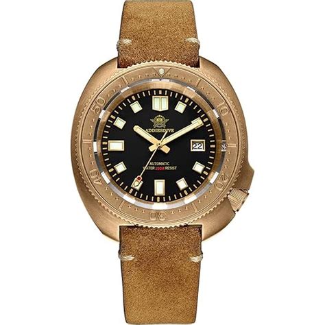 ADDIESDIVE Bronze Automatic Dive Watch Mens Wristwatch 200 M Waterproo ...
