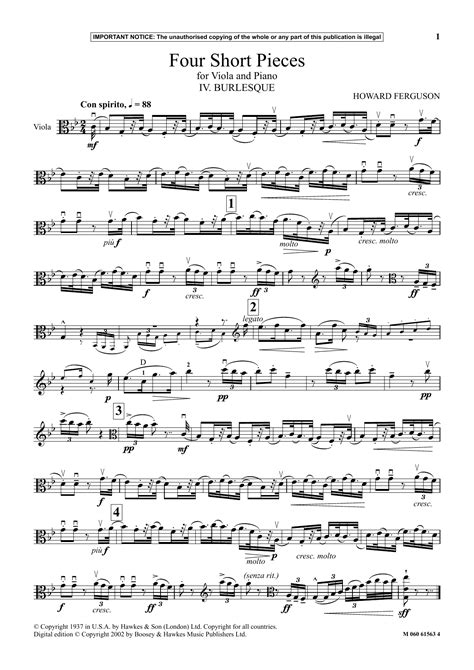IV. Burlesque (from Four Short Pieces) by Howard Ferguson Sheet Music ...