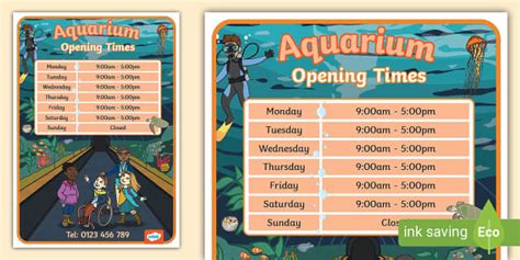 The Aquarium Role Play Opening Times