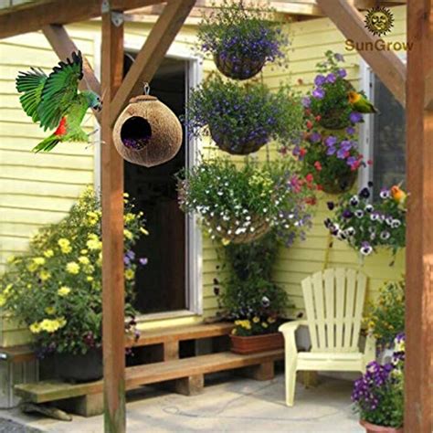 Niggstore Bird Natural Coconut Shell Nesting House Cage With Hanging ...