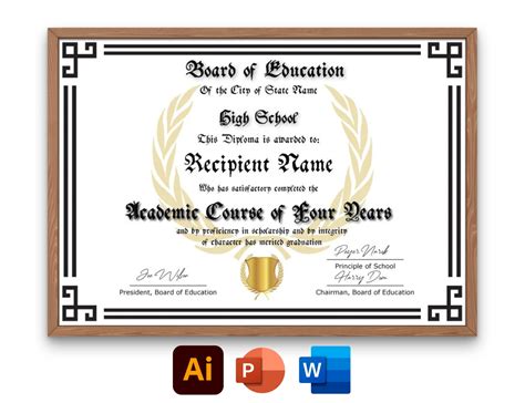 Editable Fake Diploma Diploma Template High School Diploma - Etsy Canada