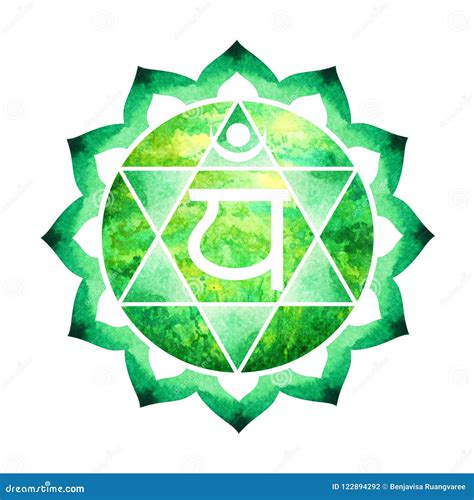 Green Color of Chakra Symbol Heart Concept, Flower Floral Stock ...