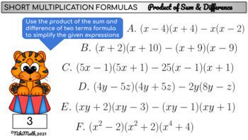 Image result for Short Multiplication Formulas