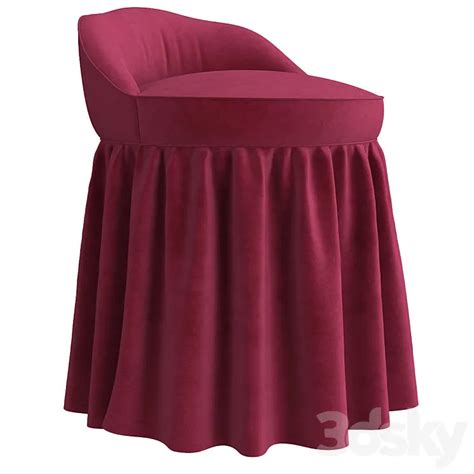 Monogrammed Slipcovered Swivel Stool Ballard Designs 3DS Max Model ...