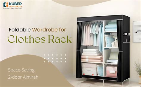 Kuber Industries Foldable Wardrobe for Clothes|Non Woven 2 Door ...