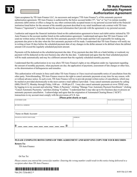 Td Auto Finance Payment