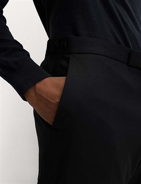 Buy Slim Fit Stretch Tuxedo Trousers at Marks & Spencer