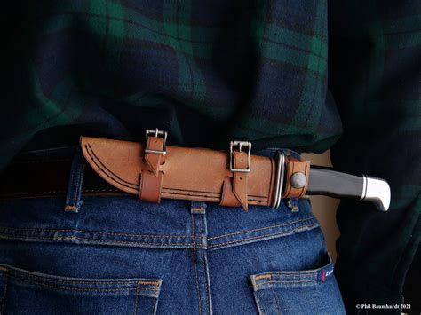 Horizontal Leather Sheath for Buck 119 Knife, Scout Carry or Cross-draw ...