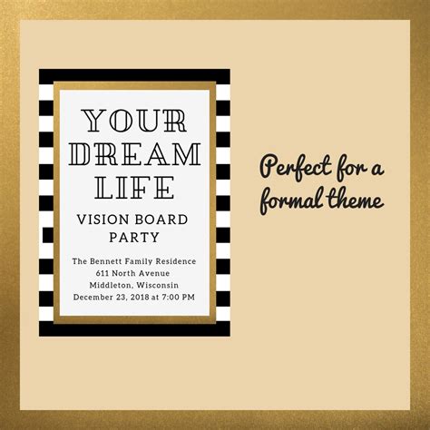 Vision Board Party Invitations | Canva Invitations | Goal Setting Party | Dream Board Party ...