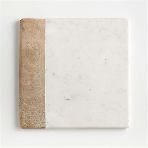 Wood Marble Square Platter | Crate and Barrel UAE