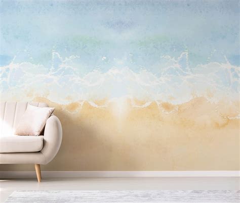 Blue Marine Beach Waterproof Wallpaper for Bedroom – Walltrendz