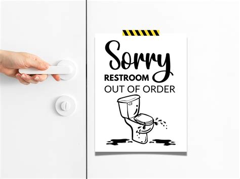 Señal de baño fuera de servicio imprimible (PDF/PNG) - Etsy México