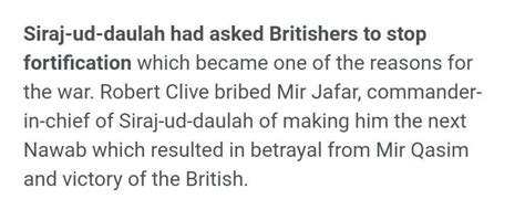 Sirajuddaulah resisted British trade in India what were the effects of ...