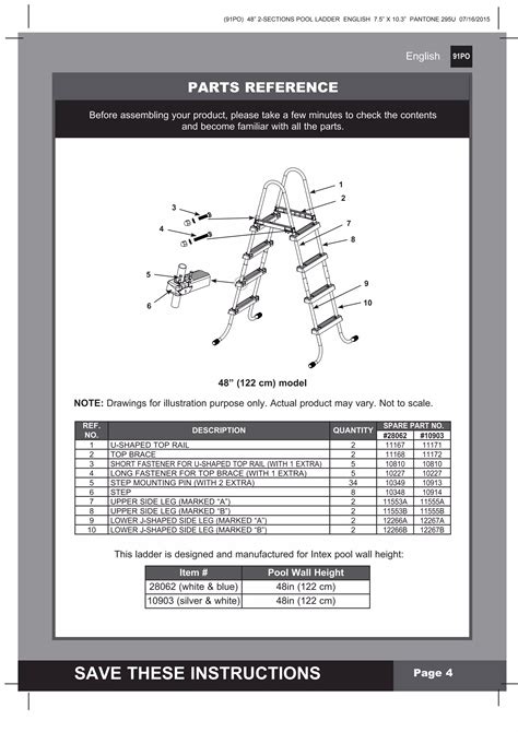 Intex Pool Ladder Assembly Instructions 的图像结果
